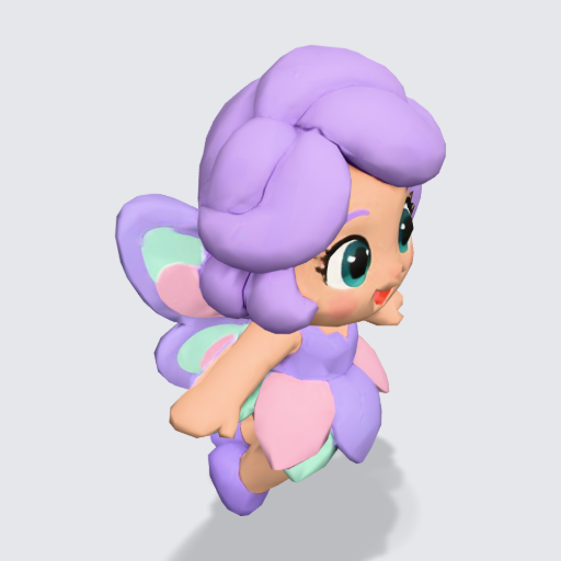 Fairy, four toy views, picture-to-3D