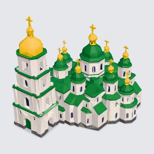 St Sophia, Kyiv, one concept picture, picture-to-3D (Meshy)