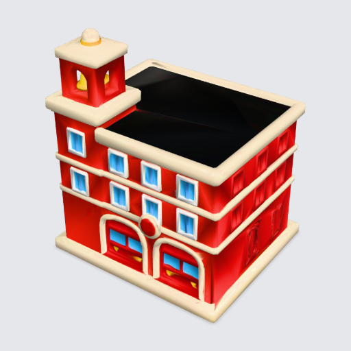 Fire station, Meshy 6 views